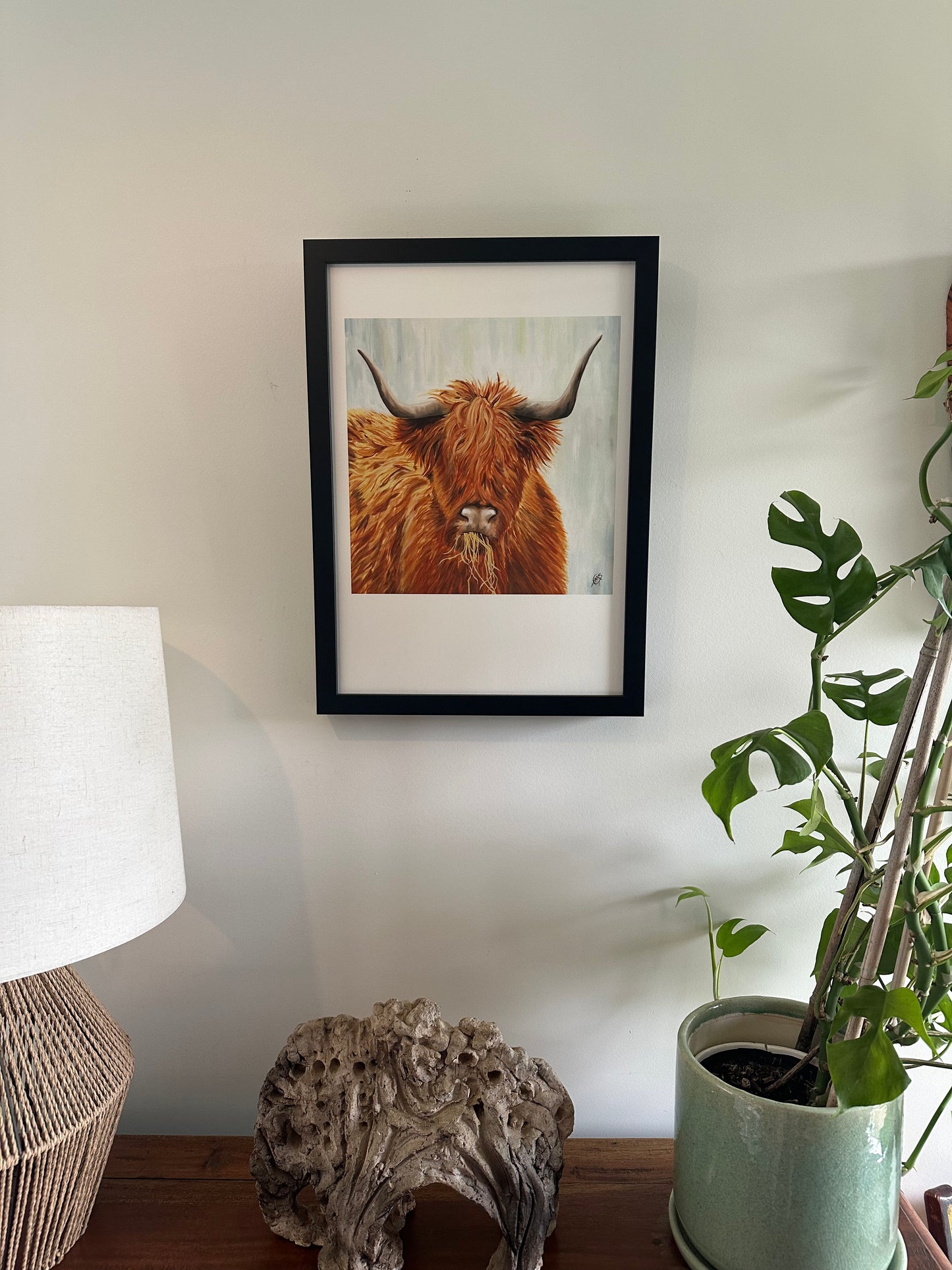 A3 Framed "Highland Coo"