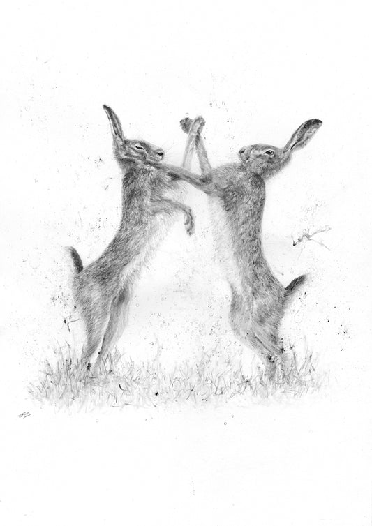 "Boxing Hares"